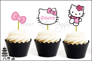 Set Toppers Personalizate Contur HELLO KITTY - Roz